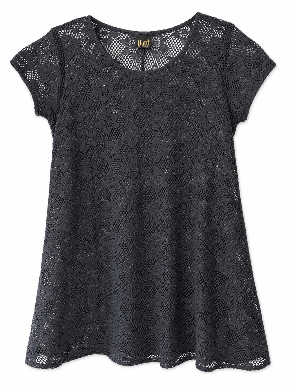 Dotti Beach Cover Up Dress black crochet size S